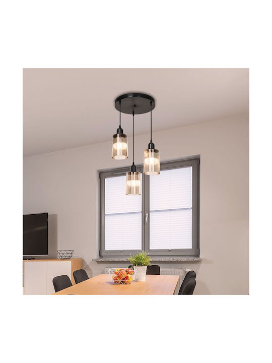 Pakketo PWL-1195 Black Ceiling Light with E27 Socket 30x30x80cm