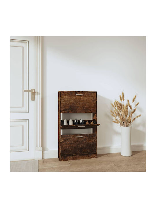 Wooden Shoe Organizer with 3 Shelves Yellow 59x...