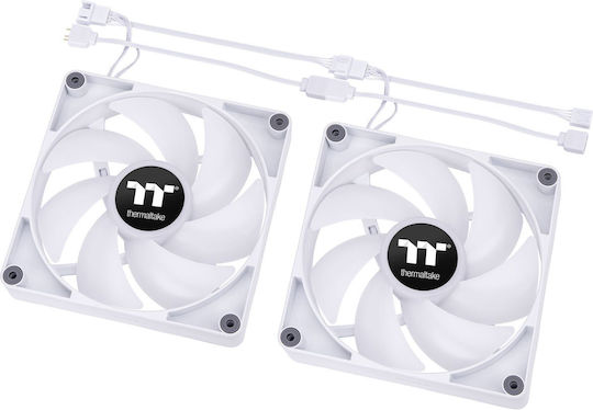 Thermaltake CT140 Sync PC Case Fan (1500rpm / 77.37cfm) με ARGB Φωτισμό και Σύνδεση 3-Pin / 4-Pin PWM 2τμχ Λευκό