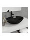 vidaXL Countertop Sink Sticlă 50x37cm Black