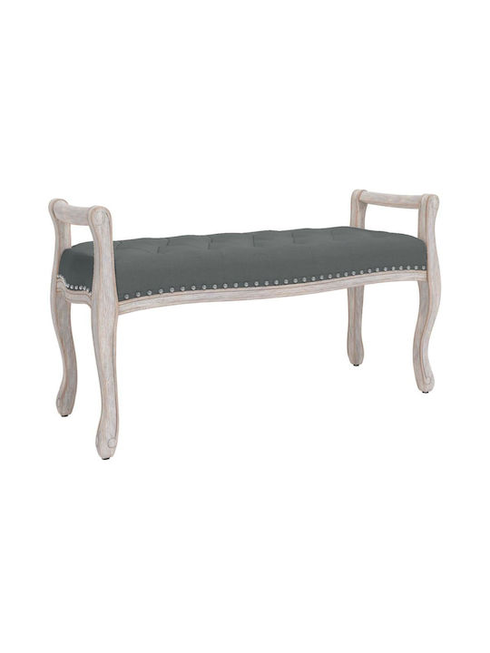 Stool Bench Stool Upholstered with Fabric Gray 110x45x60cm