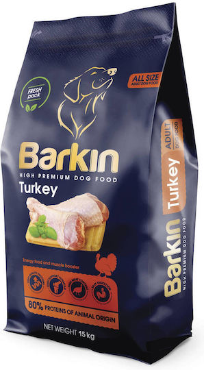 Barkin Premium 15kg Ξηρά Τροφή για Ενήλικους Σκύλους με Γαλοπούλα