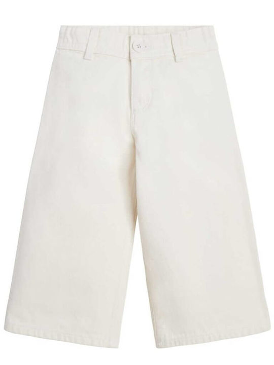 Guess Kids' Denim Palazzo Pants White