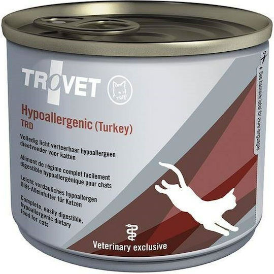 Trovet Hypoallergenic TRD Wet Food for Cats in Cans with Turkey Gluten-Free 200gr