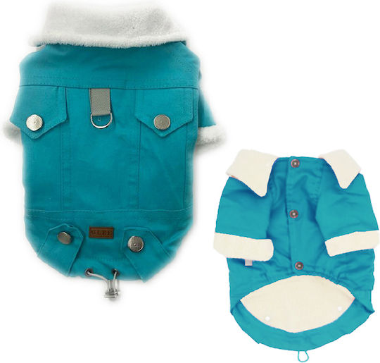 Glee Hundemantel Wasserdicht Türkis XXLarge mit Rückenlänge 43 cm.