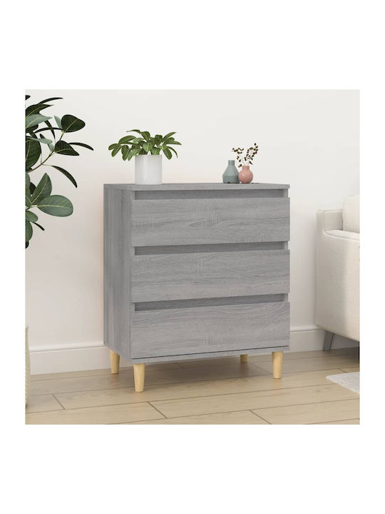 Wooden Chest of Drawers with 3 Drawers 60x35x70cm