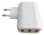 Bulle Ladegerät ohne Kabel mit 3 USB-A Anschlüsse Weißs (607062)