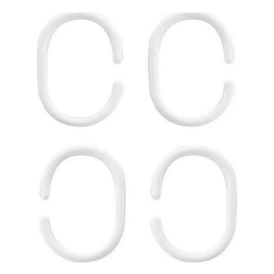 Import Hellas Plastic Bathroom Curtain Rings White 12pcs