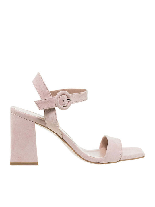 Mourtzi Suede Sandals Pink