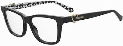 Moschino Plastic Eyeglass Frame Black MOL610 807