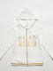 Εβίτα Girls Hooded Sweatshirt with Zipper Ecru