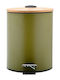 Estia Metallic Toilet Bin with Soft Close Lid 5lt Green