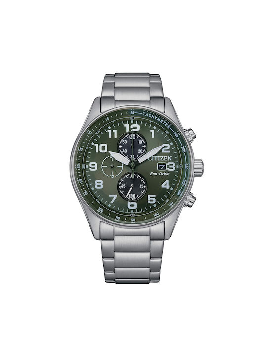 Citizen Watch Chronograph Battery with Silver Metal Bracelet