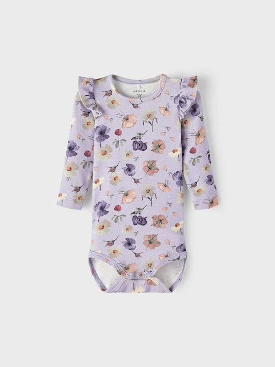 Name It Body pentru Bebeluși Mânecă lungă Violet