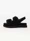 Ugg Australia 1141493 Leather Women's Flat Sandals Sporty Flatforms In Black Colour