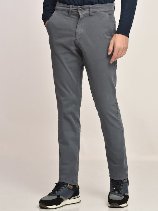 Chinos παντελόνι slim fit Winfield ΓΚΡΙ ΒΑΜΒΑΚΙ ΜΟΝΟΧΡΩΜΟ ALL DAY,CASUAL