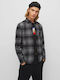 Hugo Boss Men's Shirt Long Sleeve Checked Black