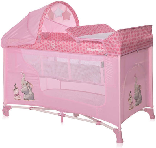 Lorelli Moonlight Plus Loc de joacă 2 Nivele cu Schimbător Roz 126x70cm