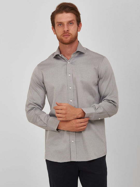 Shirt with micro pattern modern fit Kaiserhoff GREY BABY REX YOKAS MICRO DRAFT, ALL DAY, BUSINESS