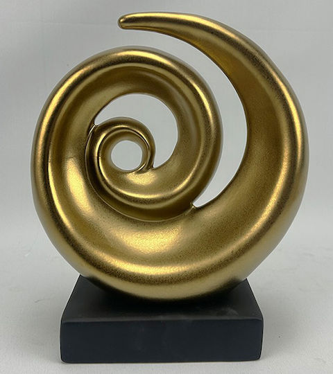 Karvounis Raumdekoration Abstrakter Kreis aus Keramik Gold 21x8.5x21cm 1Stück
