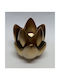 Karvounis Decorative Space Waterlily made of Ceramic Material Gold 11x11x14.5cm 1pcs