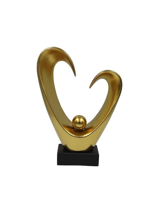 Karvounis Decorativă Inima Inimă Deschisă din Ceramică Aur 35.56cm 1buc