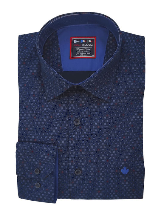 PoliGianni Men's Shirt Microdraft Blue