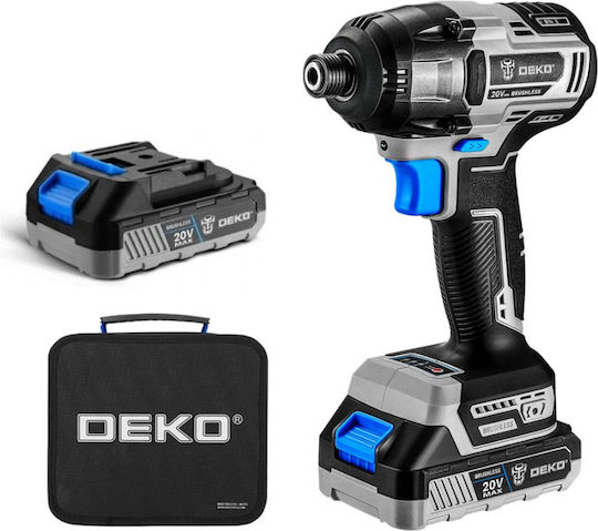 Deko DKID20BL01-B Παλμικό Κατσαβίδι Μπαταρίας 20V 2x2Ah