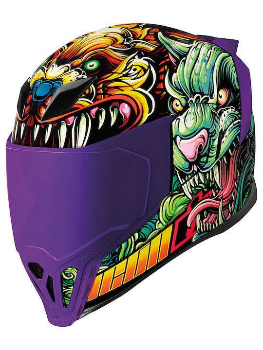 Icon Airflite Cat Scratch Fever Blue Motorcycle...