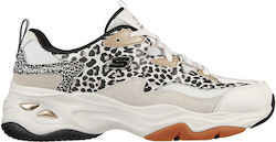 Skechers D'Lites 4.0 Γυναικεία Sneakers White / Leopard
