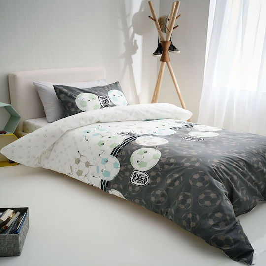Vesta Home Комплект чаршафи Единично Памучни PAOK White-Black 170x260см 3бр