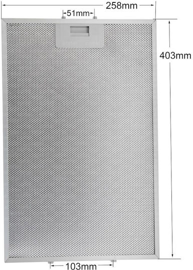 Μεταλλικό Φίλτρο Απορροφητήρα Teka 25.8 X 40cm Πλαίσιο