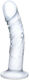 Glas Curbat Dildo din sticlă Cu ventuză Transparent 18cm