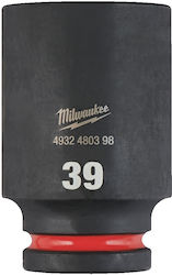 Milwaukee Shockwave Nuss Pneumatisch Sechskant Spritzfilter Wasserhahn mit Vierkant-Antrieb 3/4" Durchmesser 39mm 1Stück