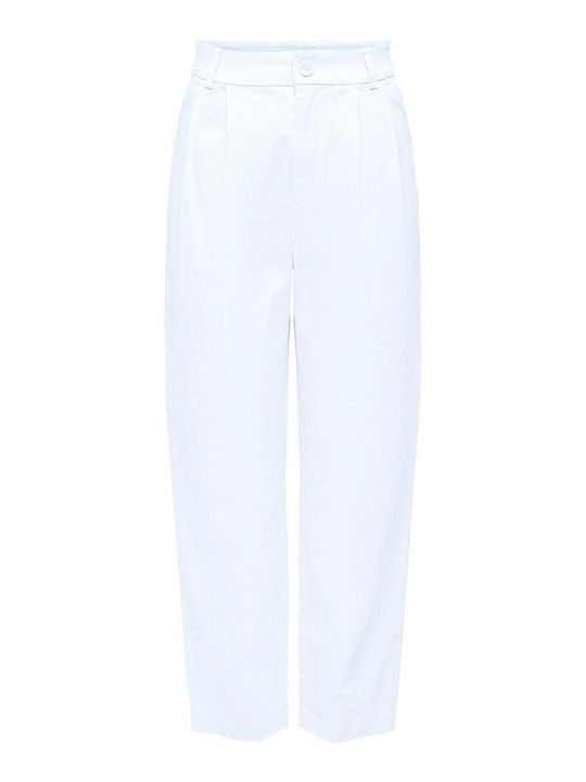 Only Women's Chino Trousers in Balloon Line White