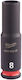 Milwaukee Shockwave Nuss Pneumatisch Sechskant Spritzfilter Wasserhahn mit Vierkant-Antrieb 1/4" Durchmesser 8mm 1Stück