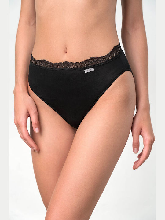 Vamp Damen Slip mit Spitze Schwarz