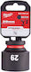 Milwaukee Shockwave Nuss Pneumatisch Sechskant mit Vierkant-Antrieb 1/2" Durchmesser 29mm 1Stück