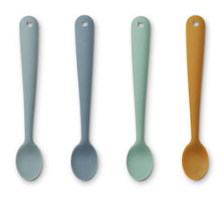 Liewood Baby Löffel Set von Siv aus Silikon Blau 4 Stück