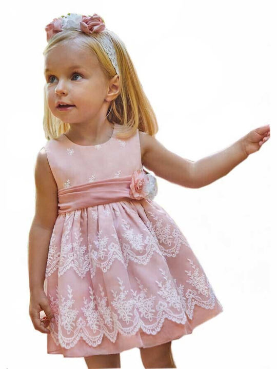 Abel & Lula Παιδικό Φόρεμα Αμάνικο Ροζ