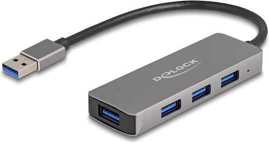 DeLock Hub 4 Porturi USB 3.2 Cu Conectare USB-A Gri