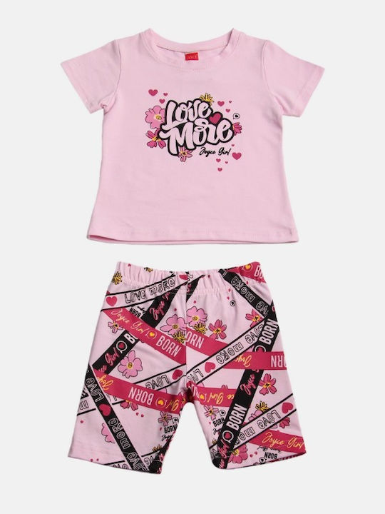 Joyce Kinderbekleidungsset mit Shorts Rosa 2 Stück Joyce Kinderbekleidungsset mit Shorts Rosa 2 Stück
