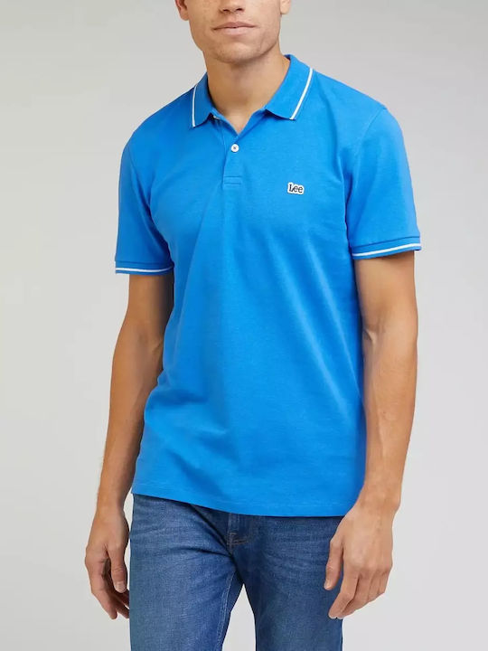 Lee Ανδρικό T-shirt Polo Μπλε