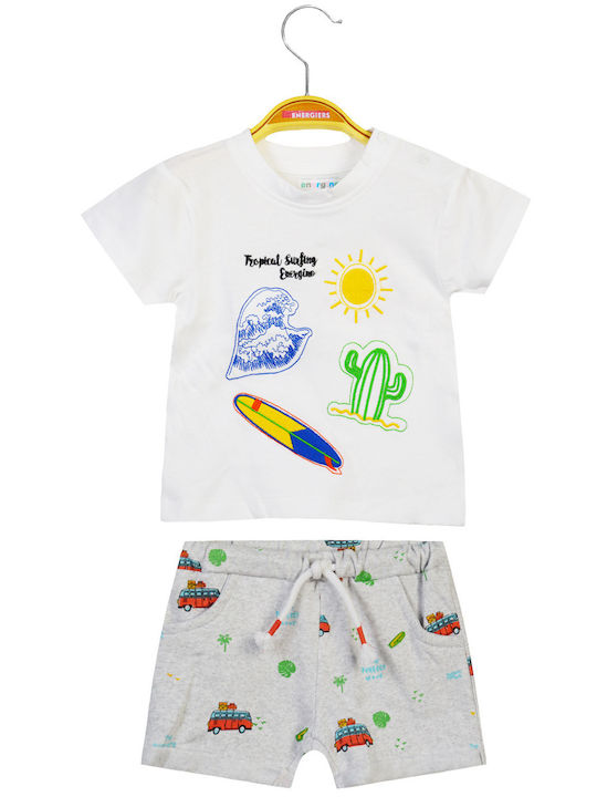 Energiers Kids Set with Shorts Summer 2pcs White