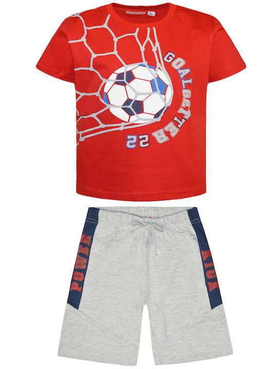 Energiers Kids Set with Shorts Summer 2pcs Red