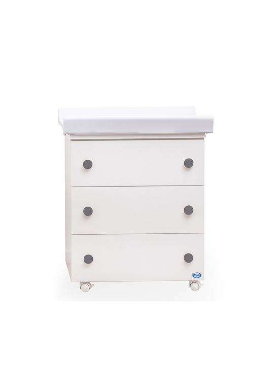 Baby Dresser with 3 Drawers White 76x45x90cm