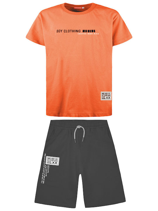 Energiers Kinder Set mit Shorts Sommer 2Stück Orange