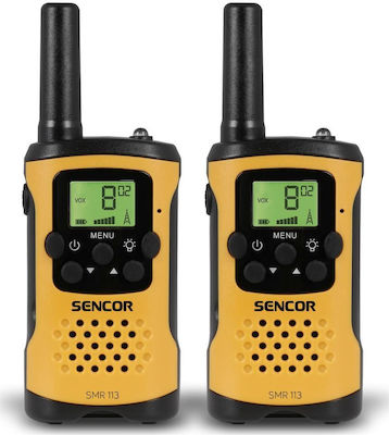 Sencor FT0875 Walkie Talkie 0.5W με Μονόχρωμη Οθόνη Σετ 2τμχ Μαύρο / Κίτρινο