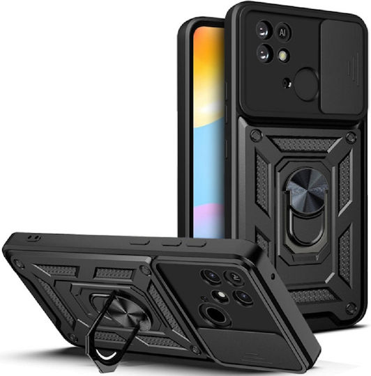 Bodycell Armor Slide Back Cover Plastic Black (Redmi 10C)