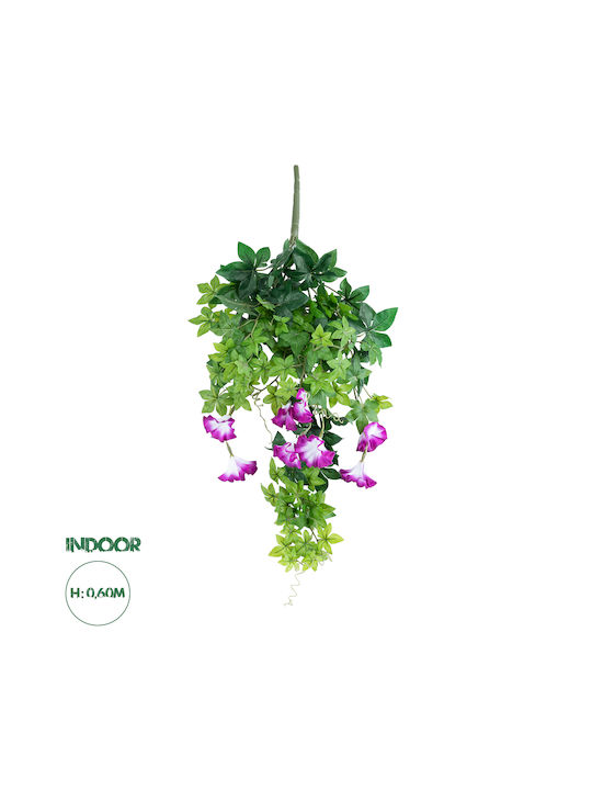 GloboStar Hängende Künstliche Pflanze Morning Glory Grün 60cm 1Stück